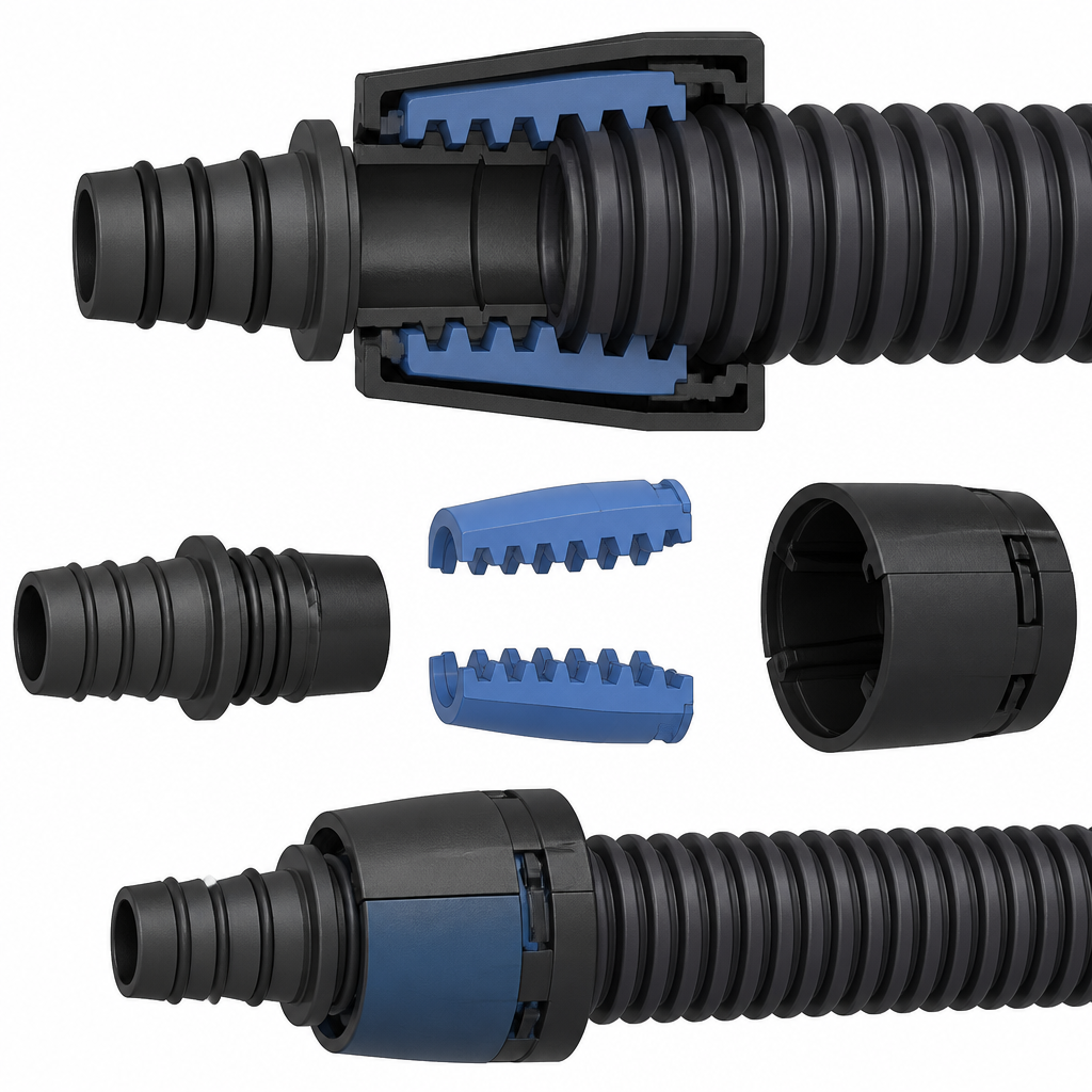 AIdeator generated mechanical engineering concept: Two-Half Compression Collar Clamp